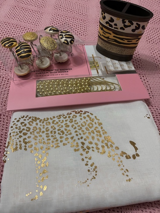 Juicy Couture Other - Metallic Gold in the wild shower curtain & bath set